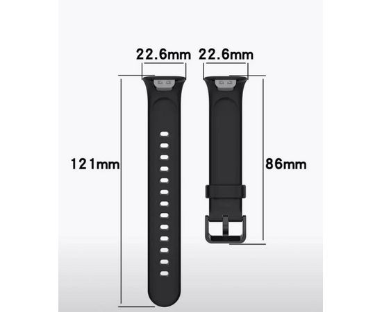  Ремешок силиконовый для Xiaomi Mi Band 7 Pro (44 мм) черный (Сяоми Ми Бенд 7 Про) 