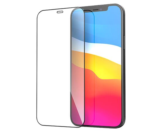  Защитное стекло HOCO A12 для iPhone 12 Mini 5.4", Full Glue 3D, 0.3mm, Test1, прозрачный+черная рамка 