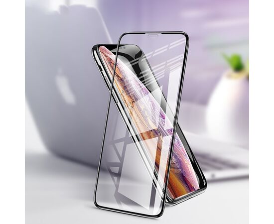  Защитное стекло HOCO A12 для iPhone XS Max/11 Pro Max, Full Glue 3D, прозрачный+черная рамка 